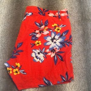 Linen Floral Print Shorts